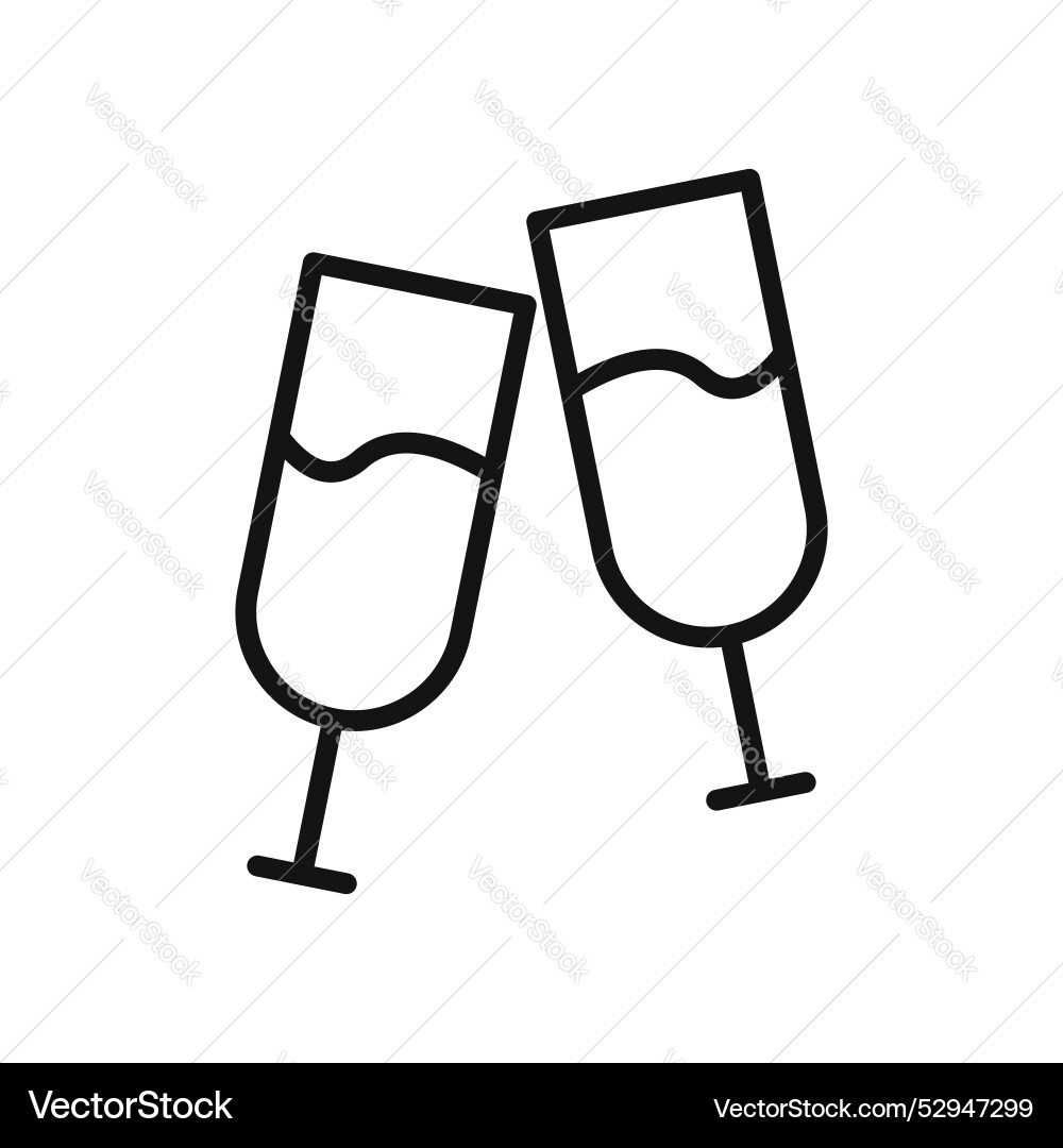 Champagne glass icon symbol on white background Champagne glass icon symbol on white background vector image