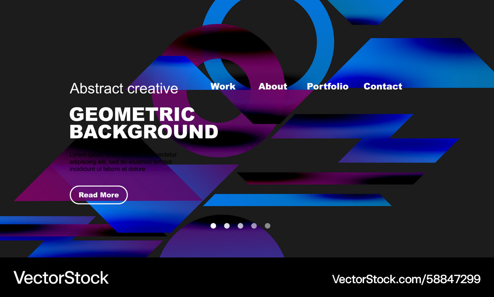 Geometric Website Header - Blue & Dark Vector Image