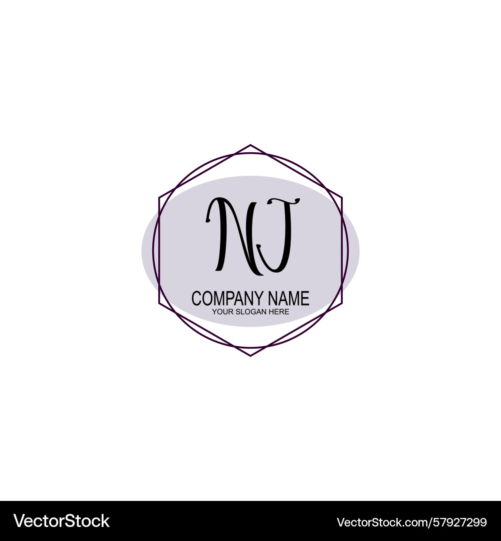 Handwriting logo concepts with initial nj Handwriting logo concepts with initial nj Vector Image