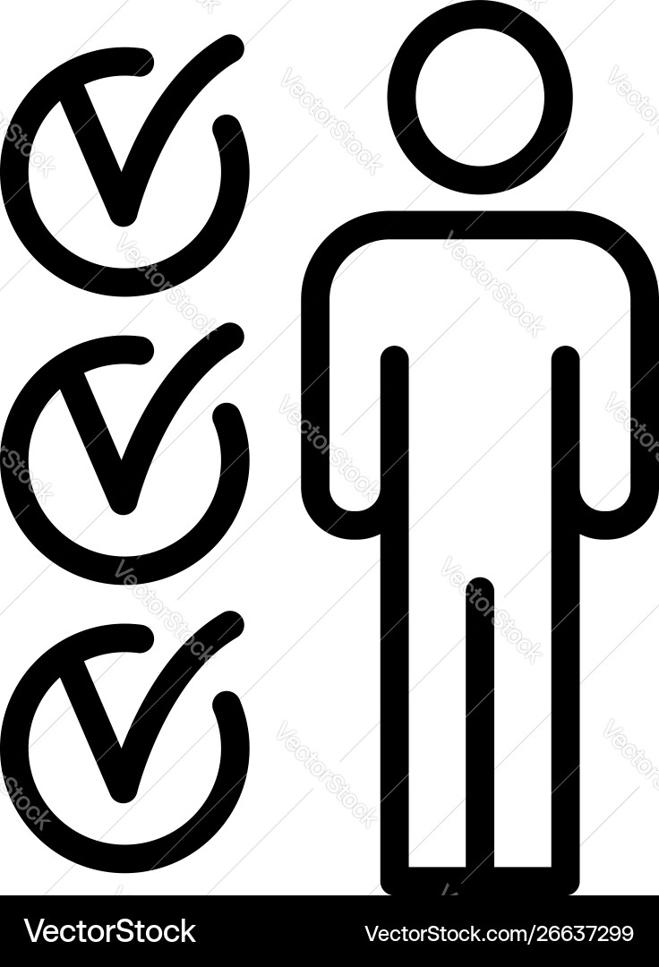 Man checklist data icon outline style Man checklist data icon outline style Vector Image