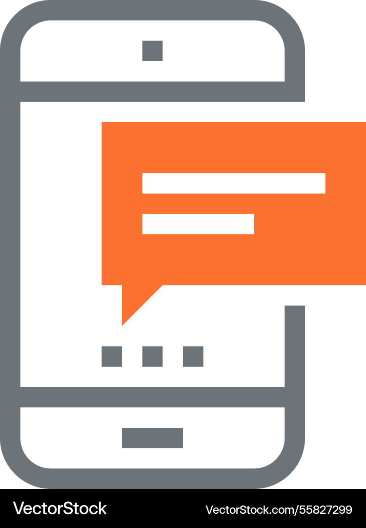 Message bubble flat line web icon concept Vector Image