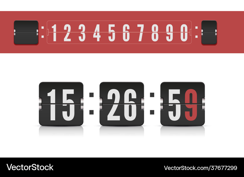 Scoreboard number font modern ui design vector image