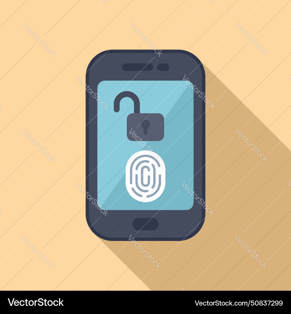 Secure fingerprint access icon flat modern Secure fingerprint access icon flat modern vector image