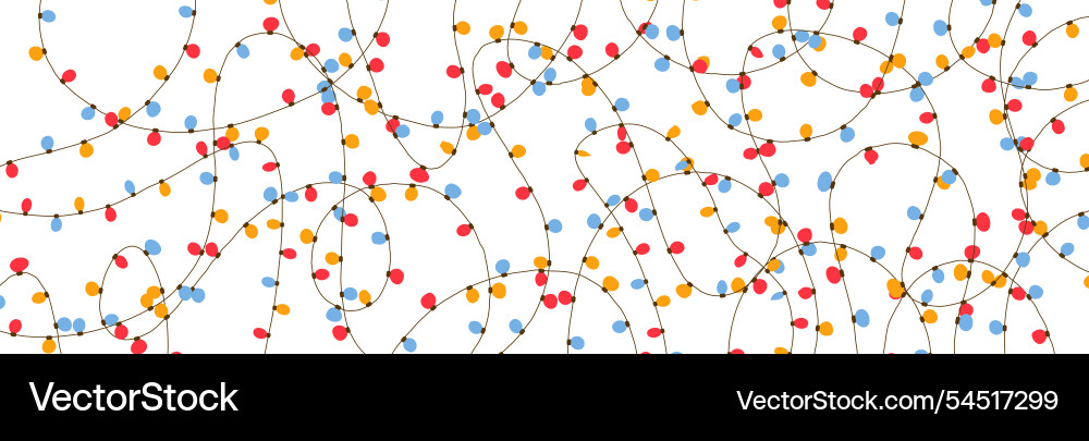 String of lights in line with sketchy doodle art Vector Image