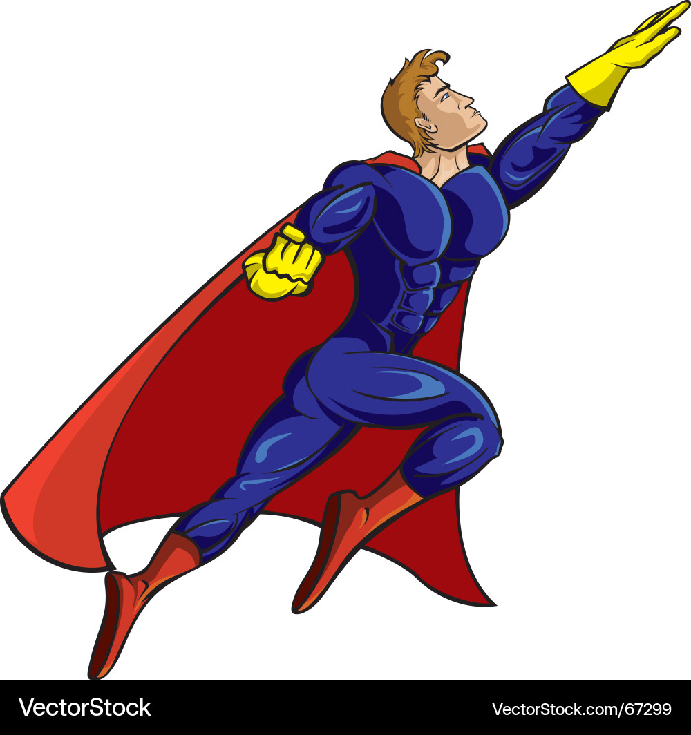 Super hero flying Royalty Free Vector Image - VectorStock