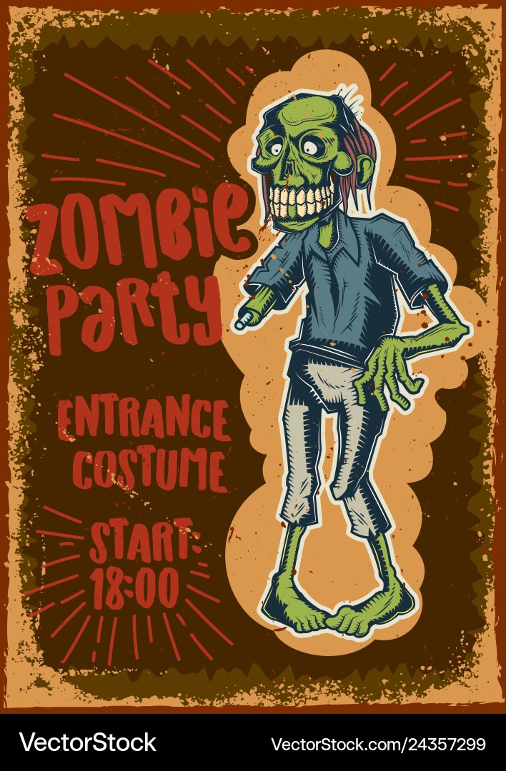 Zombie on dusty background vector image