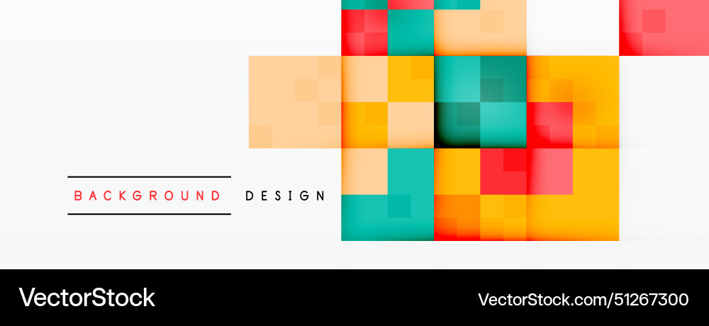 A colorful background with squares of different Vector Image