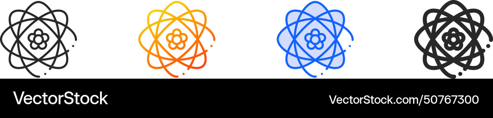 Atom iconthin linear gradient blue stroke Atom iconthin linear gradient blue stroke vector image