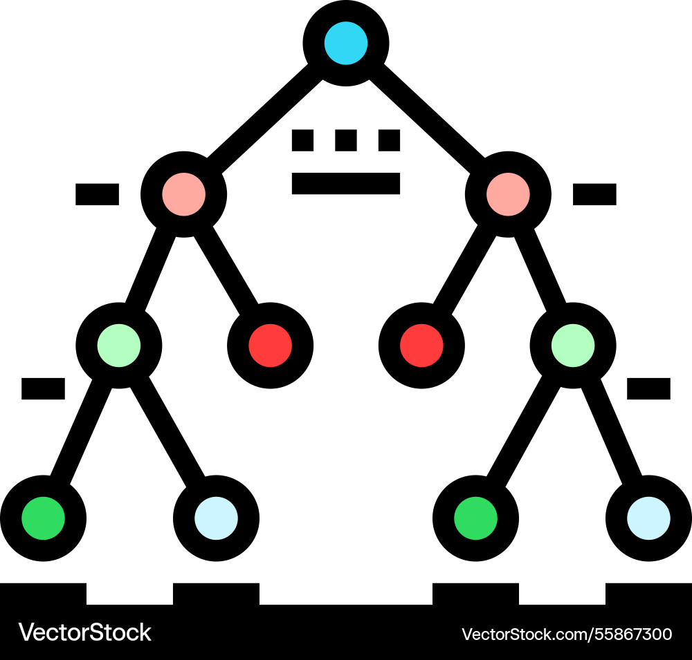 Decision tree machine learning color icon vector image