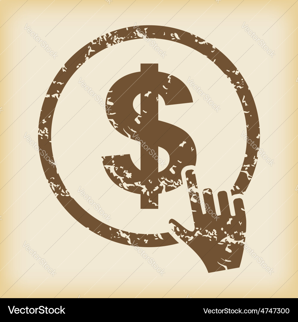 Grungy dollar button icon Vector Image