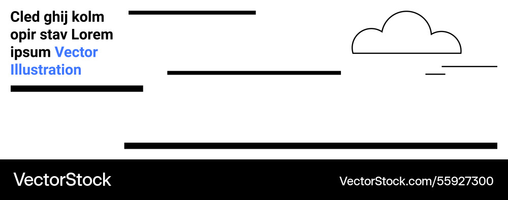 Minimalist cloud and text layout design with sleek Vector Image