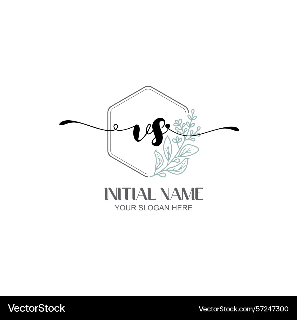 Modern botanical vs initial logo collection Vector Image