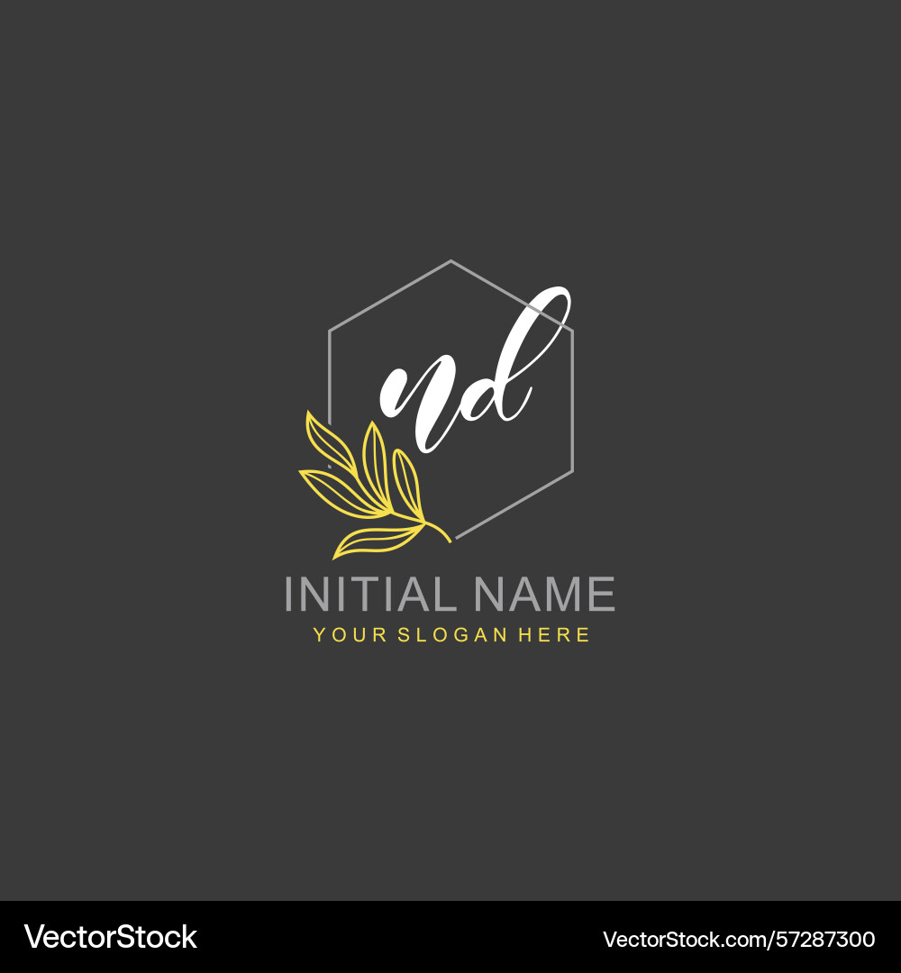 Nd initial logo templates with botanical elements Vector Image