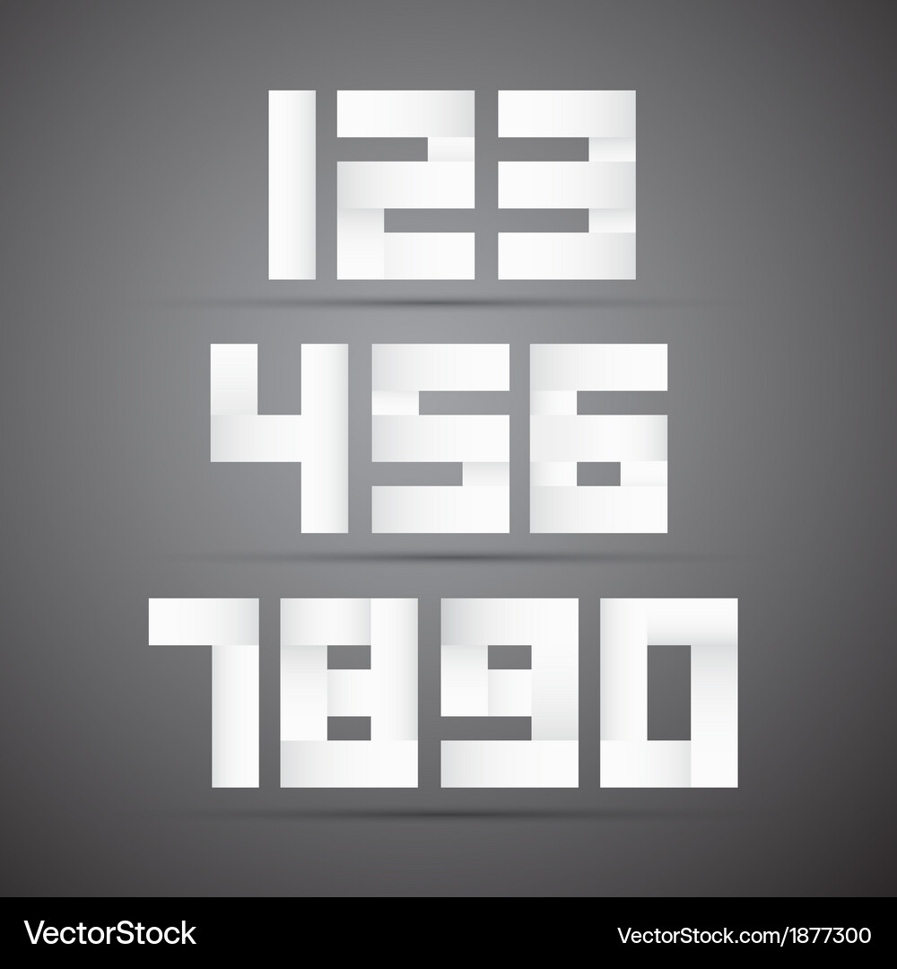 Paper Number Set Vector Image