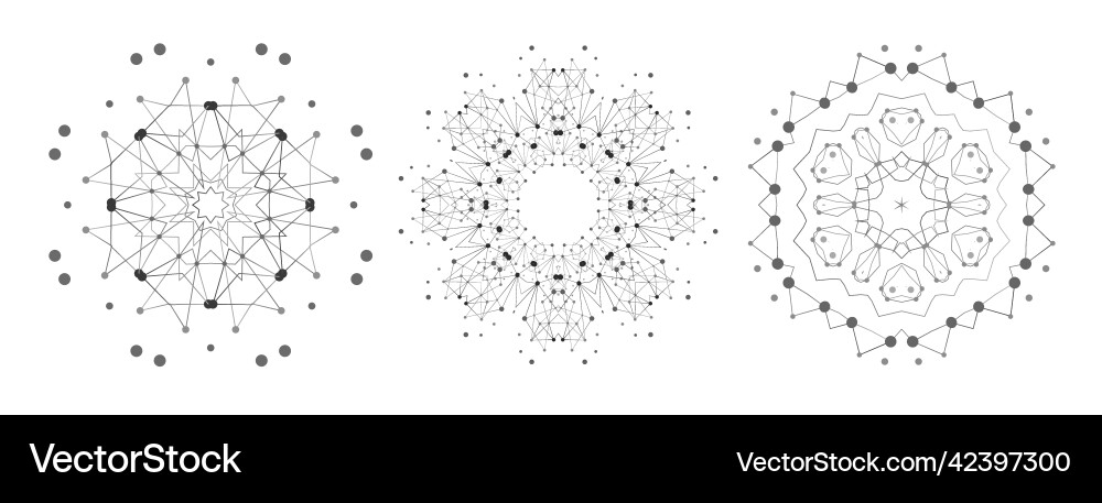 Set of symmetric lattice shape molecular vector image