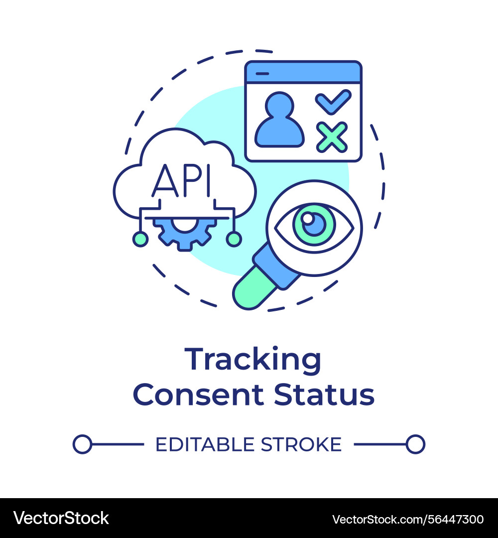 Tracking consent status multi color concept icon Tracking consent status multi color concept icon vector image