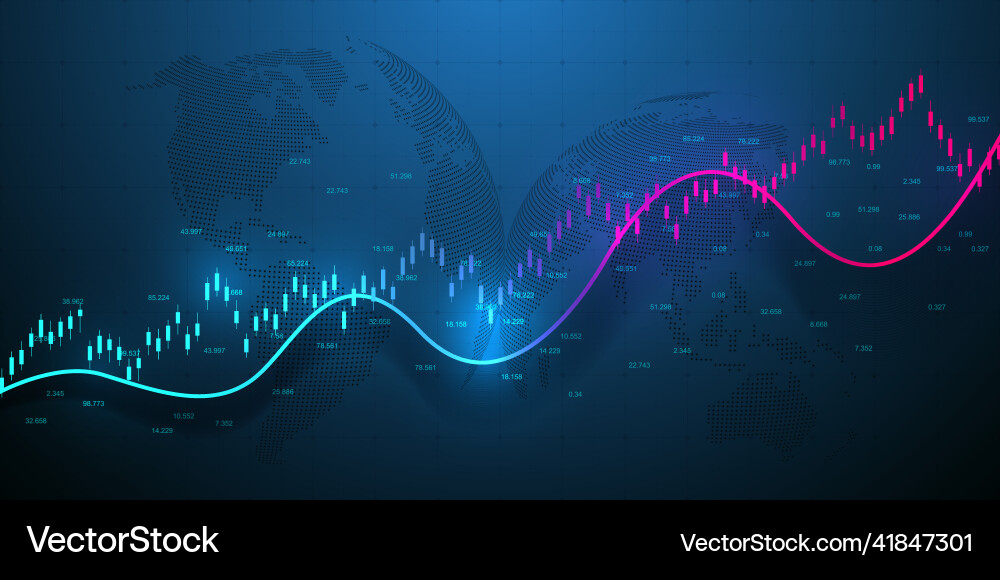 Abstract financial chart with uptrend line graph Abstract financial chart with uptrend line graph vector image