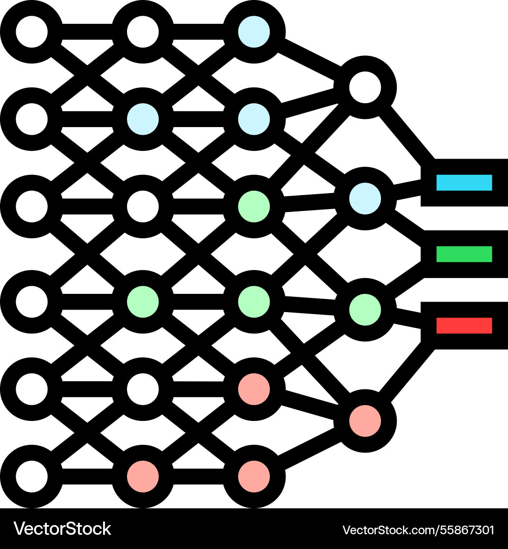 Deep learning layers machine color icon vector image