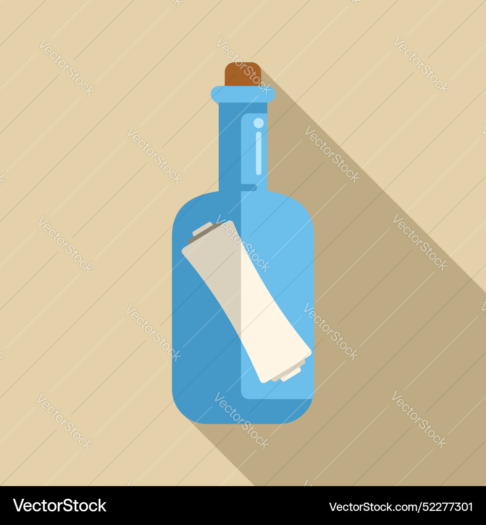 Glass bottle containing message is floating Glass bottle containing message is floating vector image