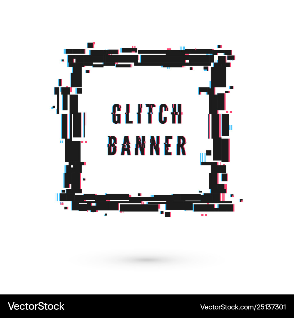 Glitch Banner - Digitale Verzerrung Vektorbild