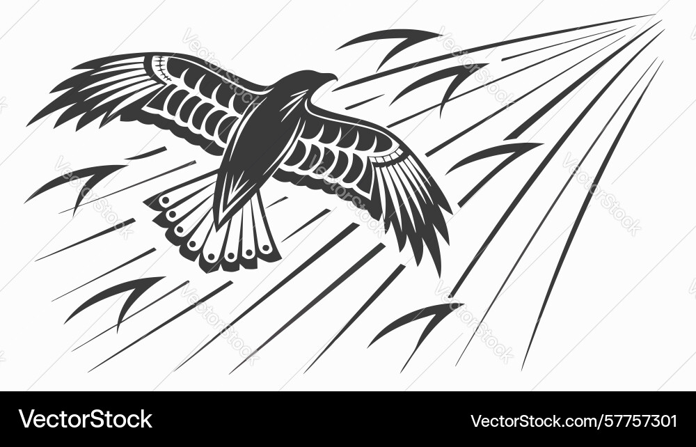 Majestic eagle in flight with dynamic speed lines Vector Image