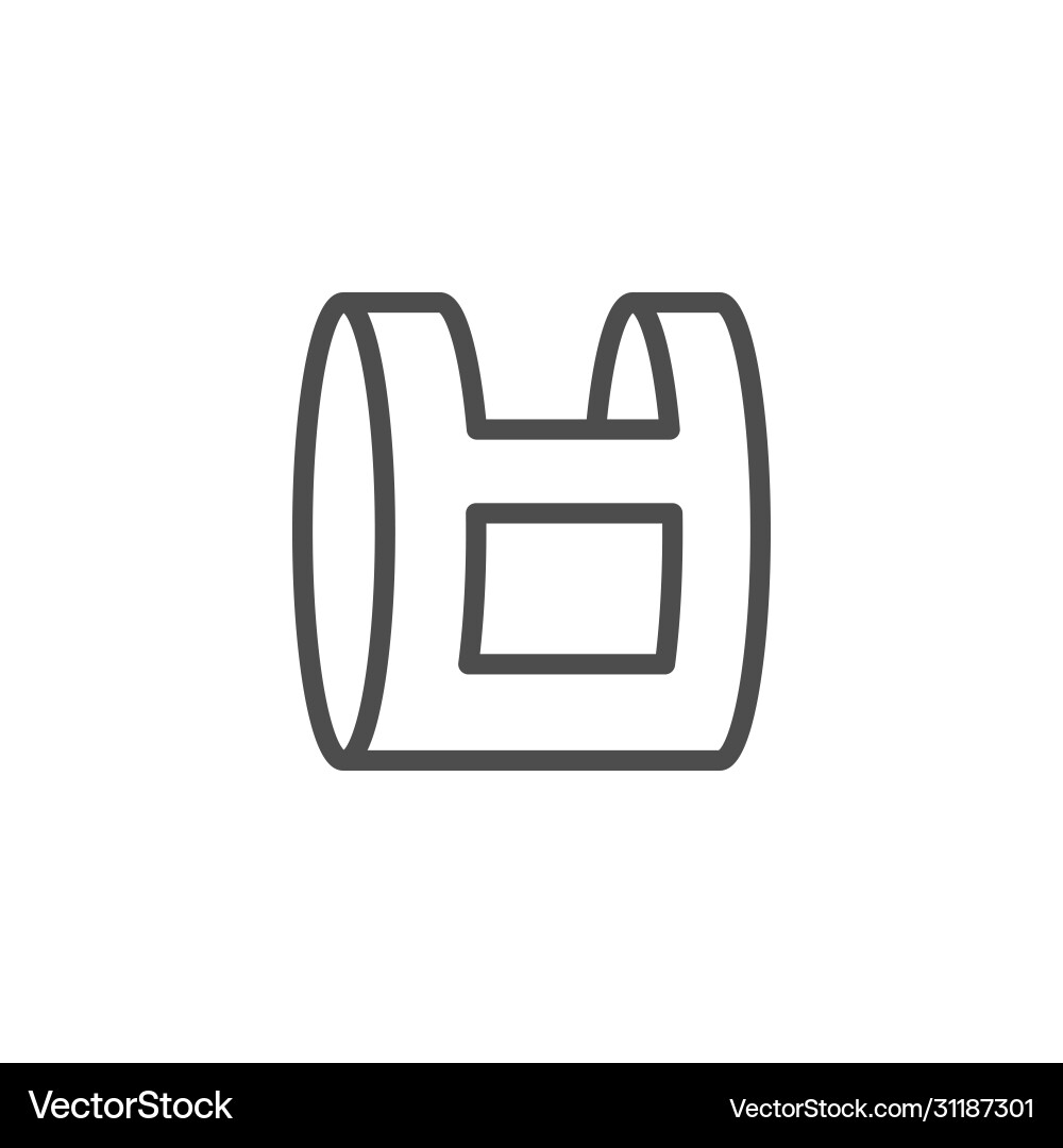 Plastic bag line outline icon Royalty Free Vector Image