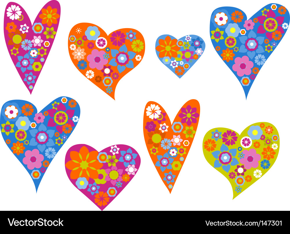 Retro Heart Pattern vector image