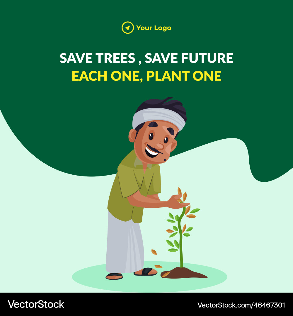 Save trees future banner design vector image