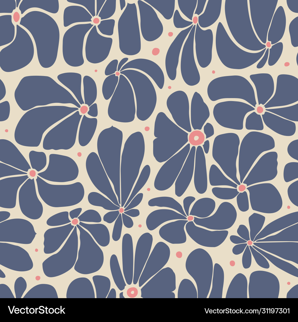 Seamless floral pattern design with stylized Vector Image