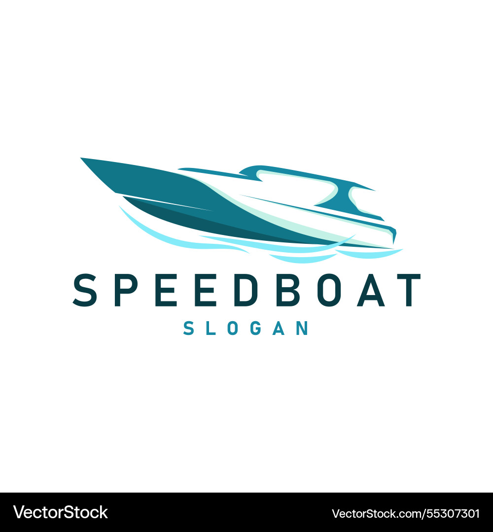 Speed boat logo sea ship sailboat design Speed boat logo sea ship sailboat design vector image