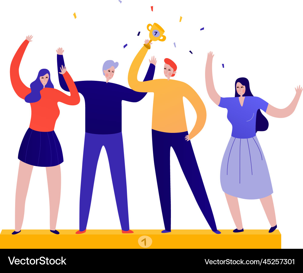 Teamwork flat concept Royalty Free Vector Image