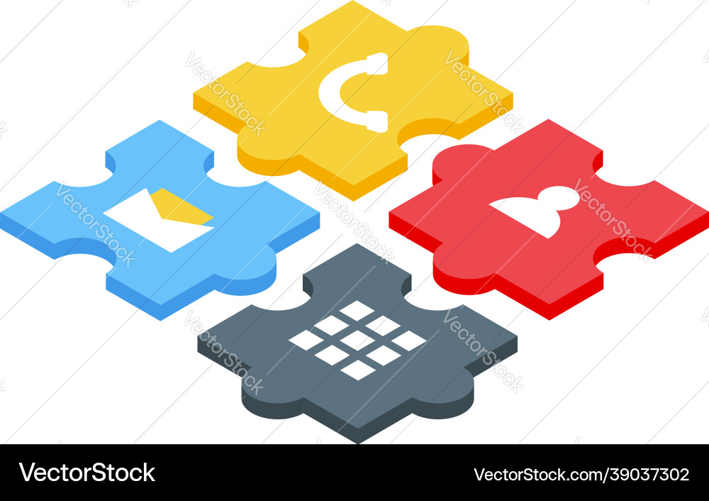 Code Puzzle-Ikone isometrische Web-Software Code Puzzle-Ikone isometrische Web-Software vektorbild