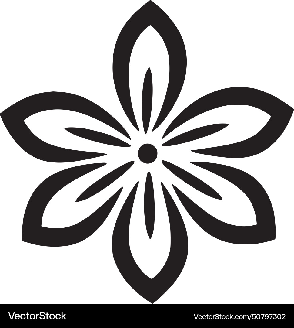 Daisy - black and white Royalty Free Vector Image