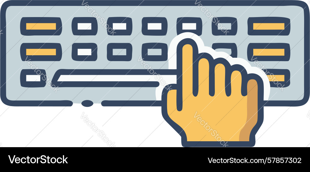 Hands typing on keyboard efficient data input vector image