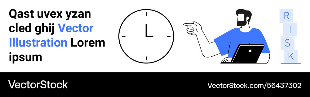 Man addressing risk management with clock Man addressing risk management with clock vector image