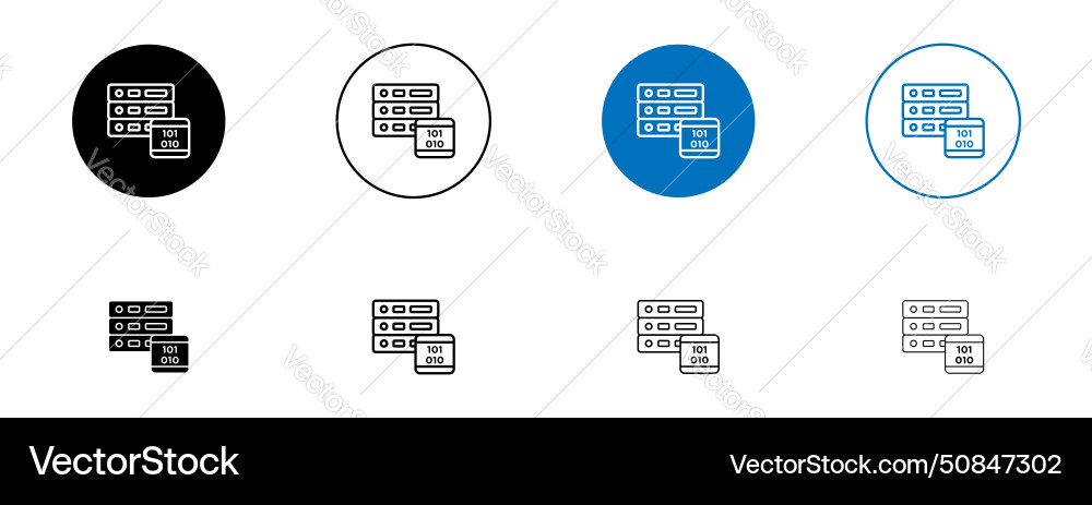 Master data icon set management server Master data icon set management server vector image