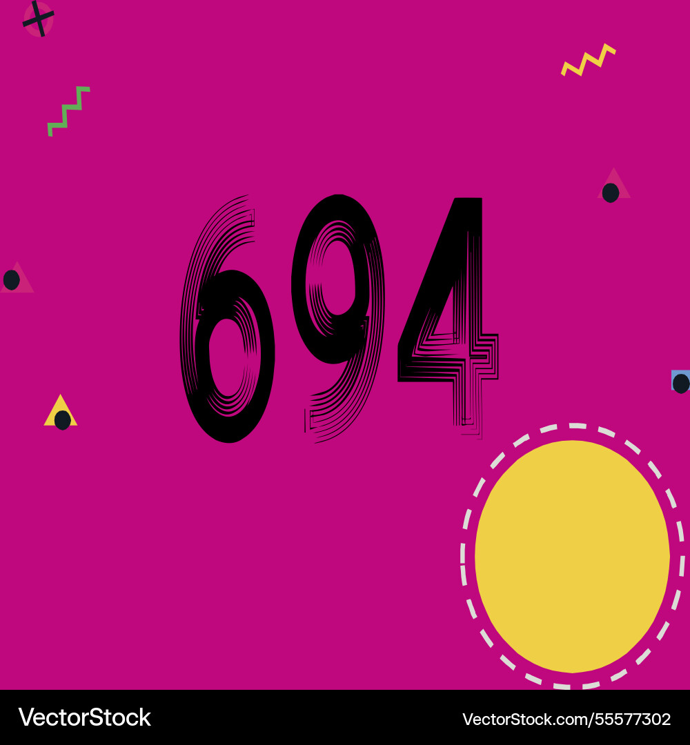 Number font design with decorative dots Vector Image