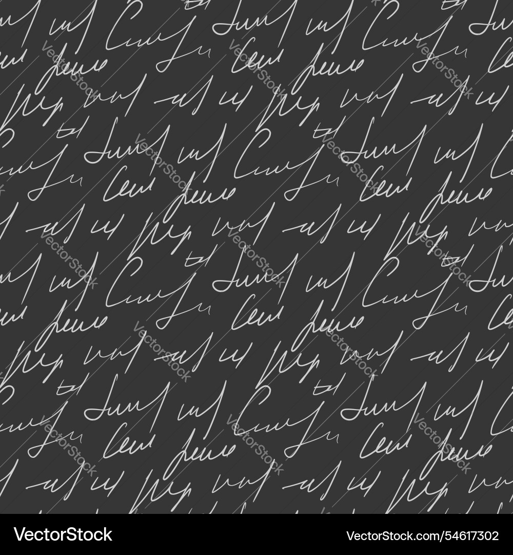 Scribble handwritten script text seamless pattern Scribble handwritten script text seamless pattern vector image