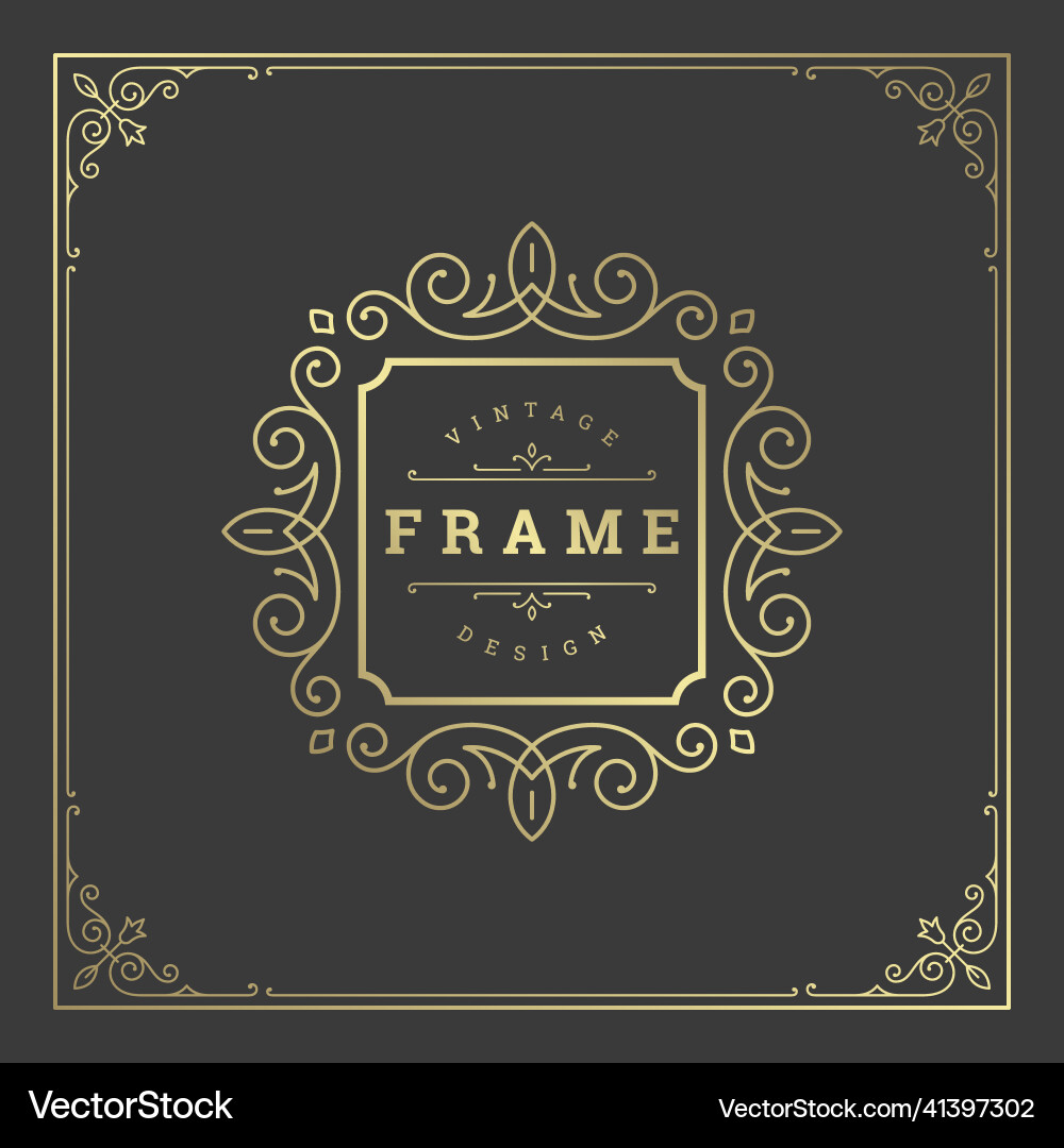 Vintage flourishes ornament swirls lines frame Vintage flourishes ornament swirls lines frame vector image