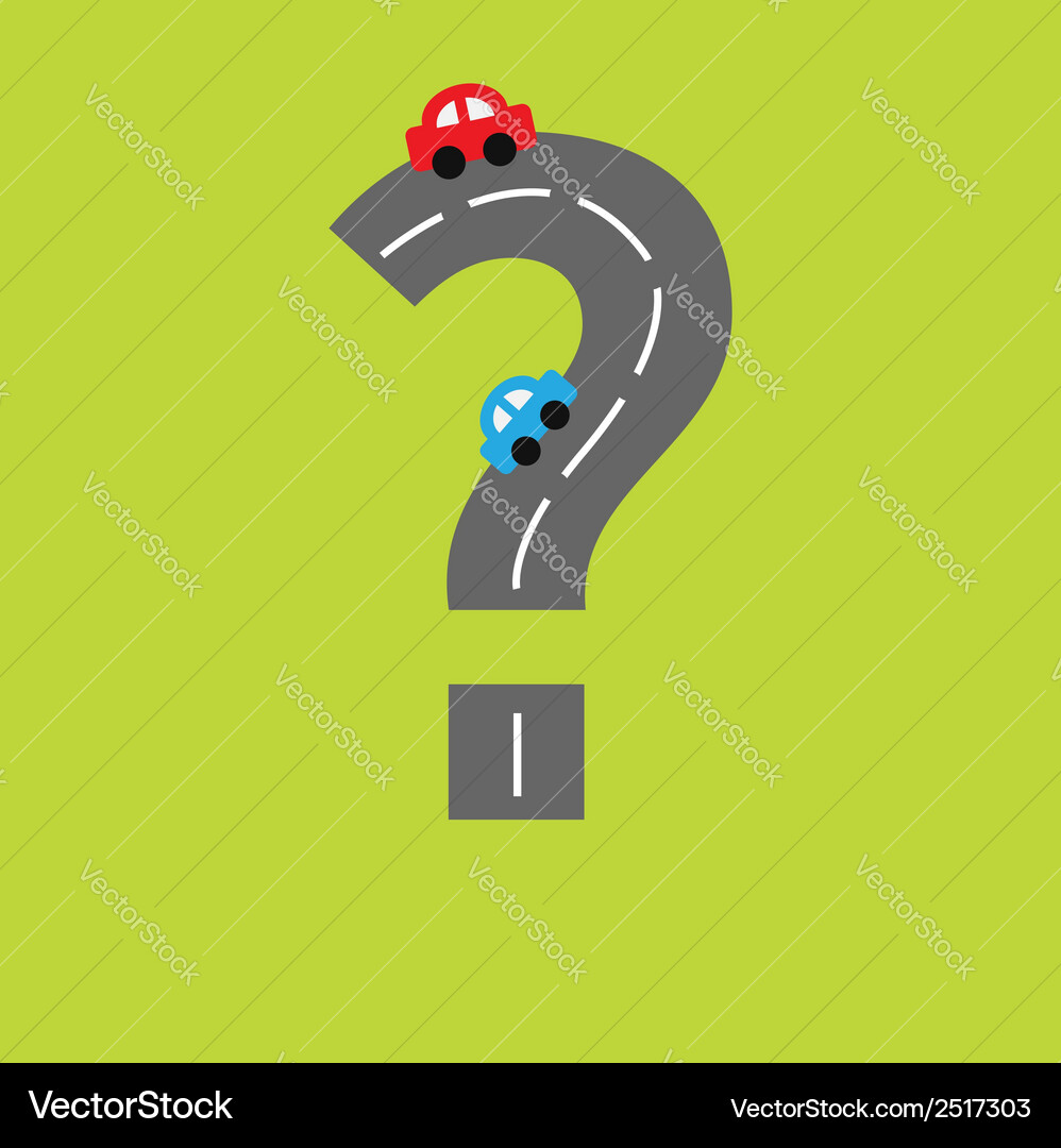 Background with road in shape of question mark Vector Image