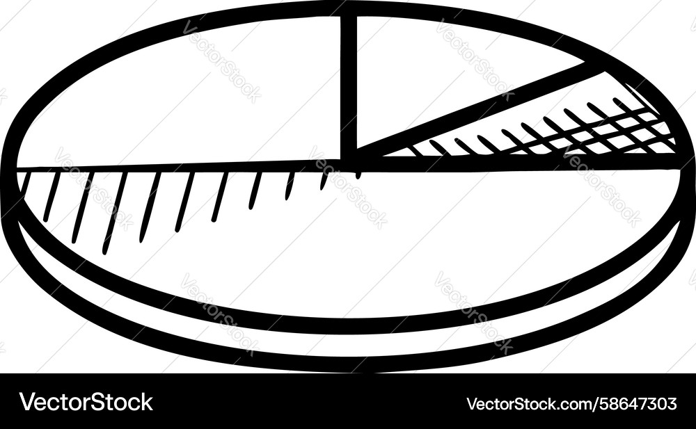 Cylindrical Pie Chart with Segment Highlight Vector Image