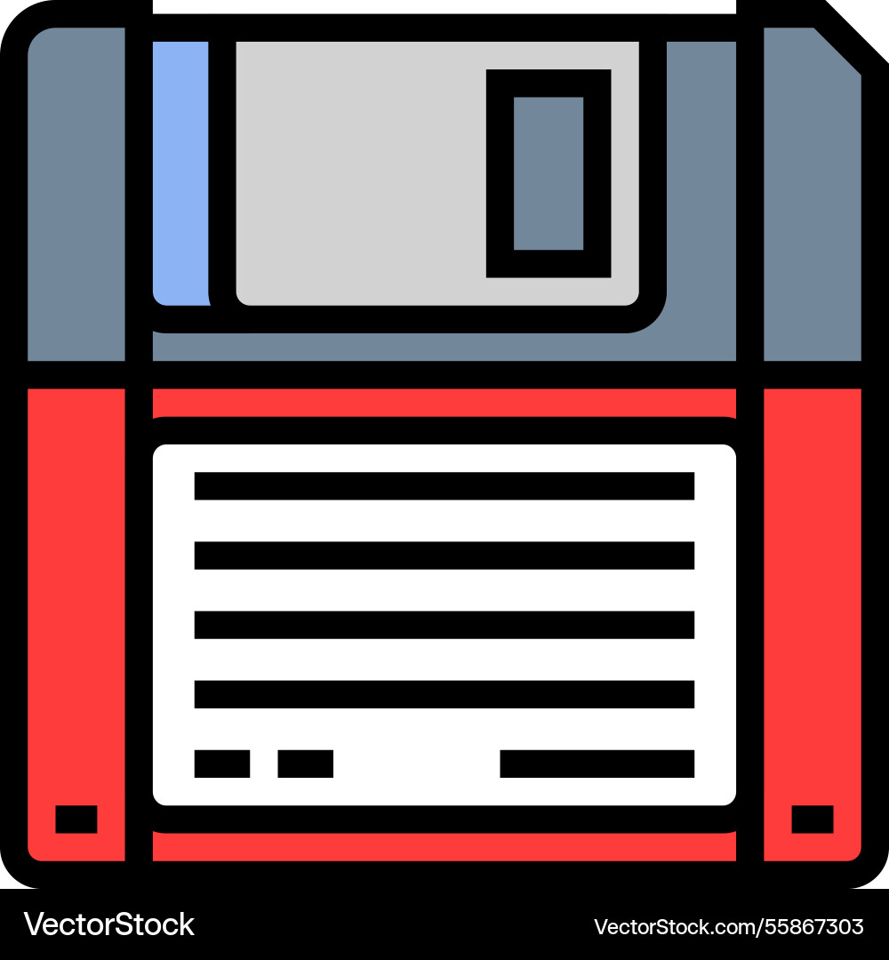 Digital data storage floppy disk color icon Digital data storage floppy disk color icon vector image