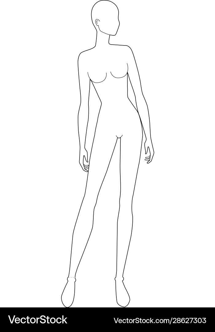 Fashion template standing women Fashion template standing women vector image