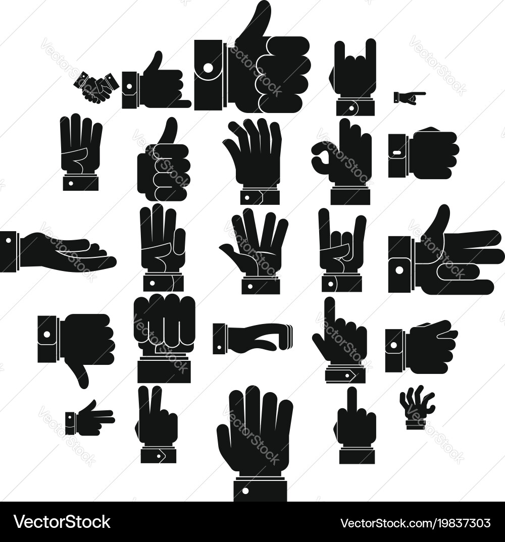 Gesture icons set simple style Vector Image
