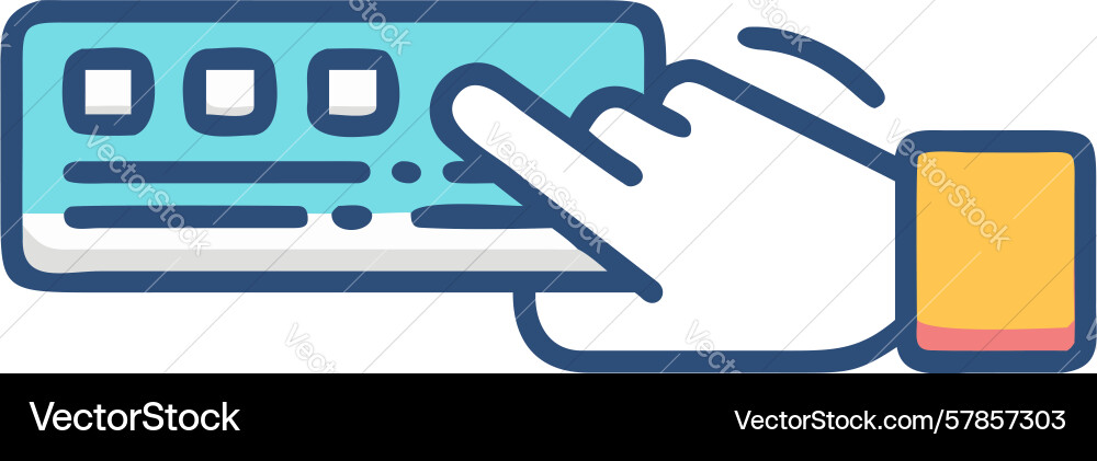 Hand clicking keyboard user interface interaction vector image