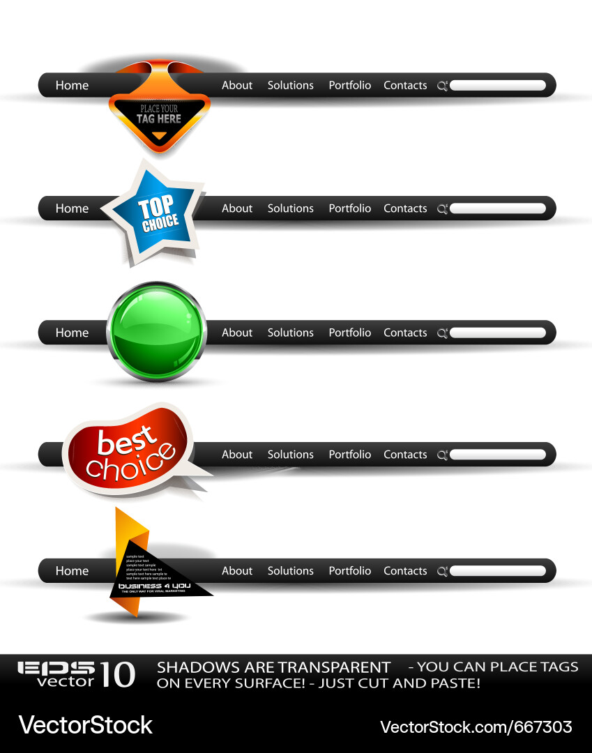 Modern Menu Tabs Vector Image