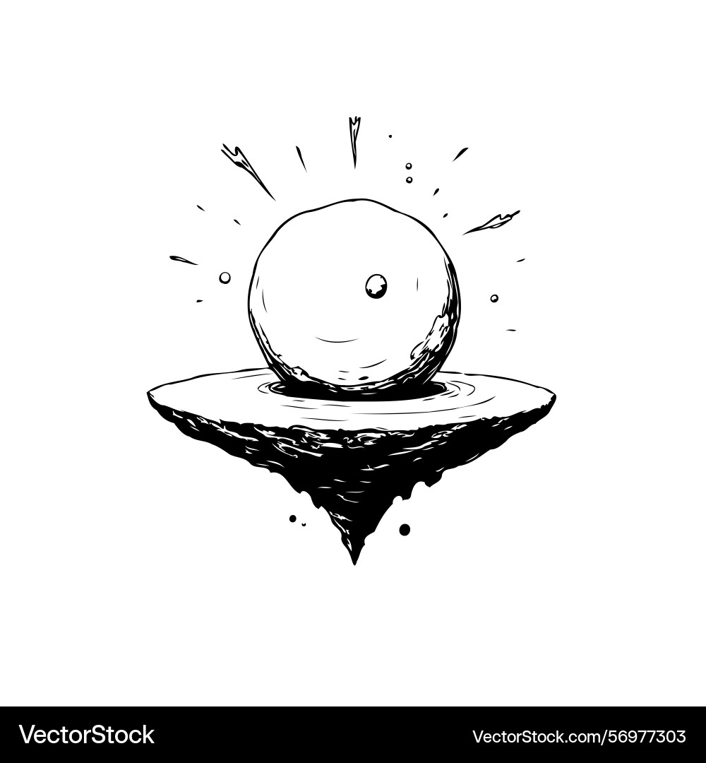 Monochromatic abstract of a floating sphere Monochromatic abstract of a floating sphere Vector Image