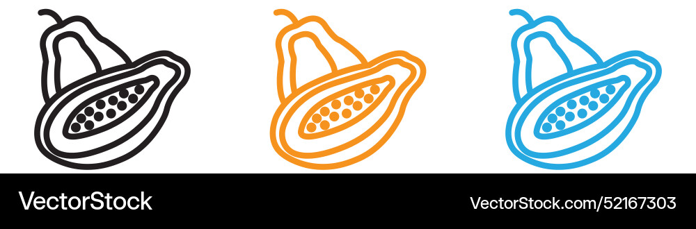 Papaya icon logo set collection for web app ui Vector Image