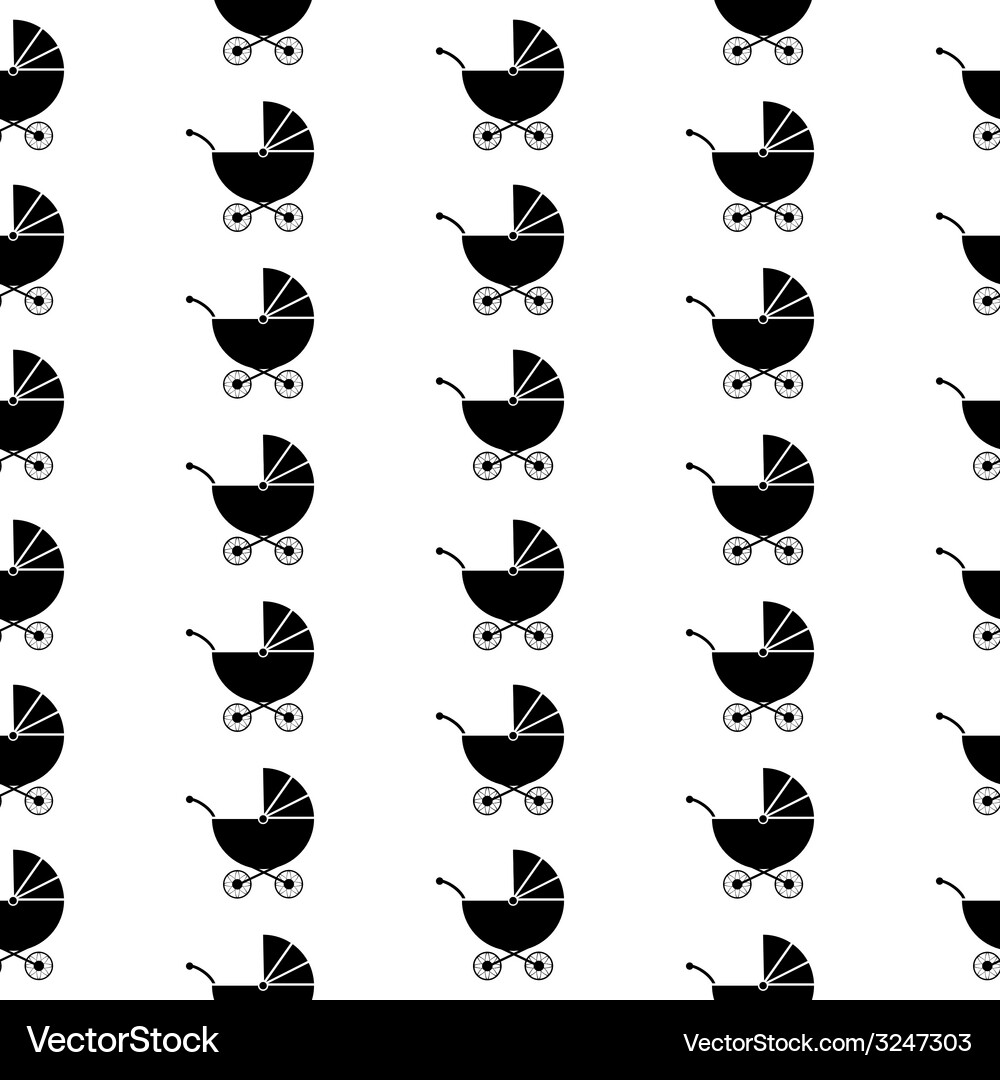 Pram symbol seamless pattern Vector Image