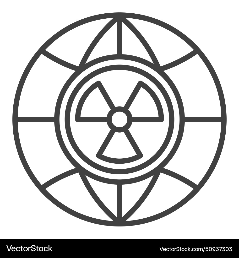 Radiation earth globe radioactive icon or symbol Radiation earth globe radioactive icon or symbol vector image